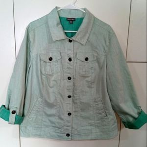 Roz & Ali Women's Denim Style Casual Jacket Perfect for Spring 18/20